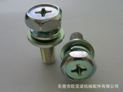 【供應外六角十字凹頭組合螺栓M10*30】價格,廠家,圖片,螺栓/螺柱,東莞市歐亞諾機械配件-